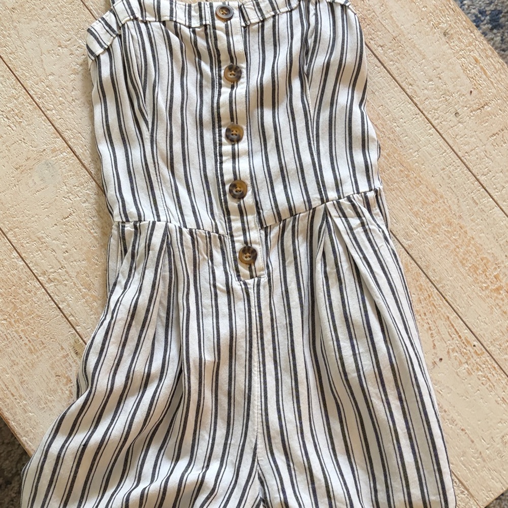 Hollister Striped Button-Down Romper